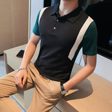 1220-P68短袖polo衫男士夏季修身翻领针织t恤半袖潮流休闲体恤，男装T恤，电商B333