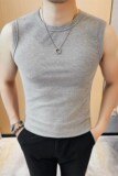 7709-P3859无袖T恤男士夏季新款纯色圆领背心，男装背心/马甲，电商B333