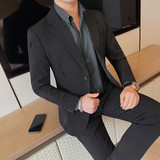 23593-P168字母刺绣西装外套男士春季新款修身纯色商务休闲西服，男装西服，电商B333