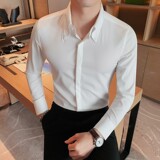 3010-P58价格已改白衬衫男秋冬新款商务正装休闲百搭纯色衬衣，男装衬衫，电商B333