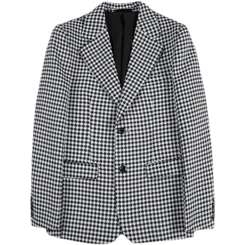 XF05-P155青年商务免烫长袖修身春季格子西服西装休闲便服单排扣2,男装西服套装,电商B333