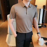 PL8068-P55男士短袖polo衫夏季修身潮流休闲半袖翻领冰丝无痕t恤，男装T恤，电商B333
