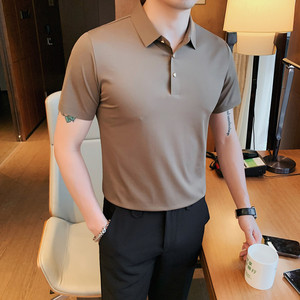 PL8068-P55 男士短袖polo衫夏季修身潮流休闲半袖翻领冰丝无痕t恤图片