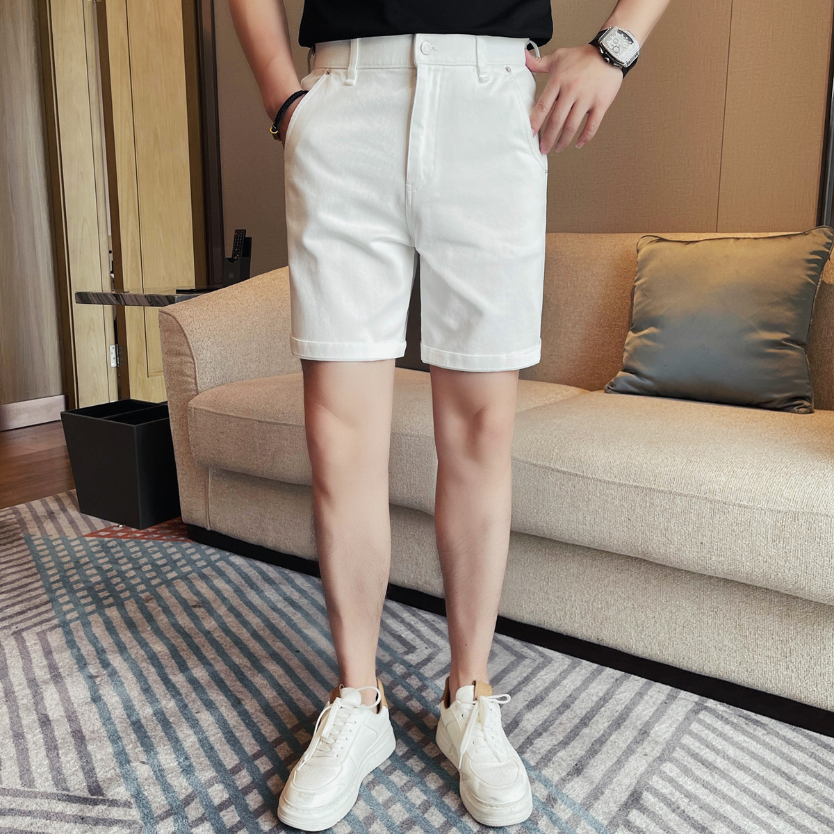 807-P68男士短裤夏季新款时尚百搭休闲五分裤修身牛仔裤中裤,男装牛仔裤,电商B333