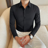 CS2069-P58免烫白寸衣正装寸衫长袖纯色百搭衬衫男，男装衬衫，电商B333