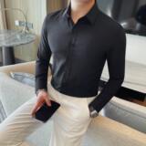 CS2069-P58免烫白寸衣正装寸衫长袖纯色百搭衬衫男，男装衬衫，电商B333