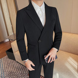 23595-P175单排扣西装外套男士纯色西服黑色西装一粒单排扣，男装西服套装，电商B333