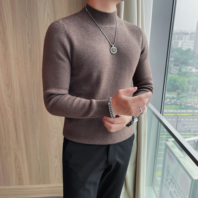 3711-P78微宽松毛衣男士秋冬新款长袖半高领针织衫中领打底衫男,男装针织衫/毛衣,电商B333