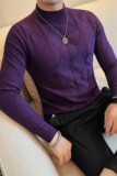 8518-P58半高领毛衣男秋冬韩版提花修身针织衫男士休闲内搭打底衫，男装T恤，电商B333