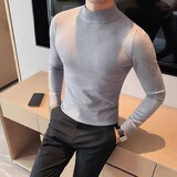 老款继续做031-P45半高领毛衣男士秋冬韩版修身针织打底衫休闲，男装T恤，电商B333