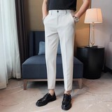 老款继续做A098-P78-男士夏季薄款九分裤英伦休闲西裤纯色百搭小，男装西裤，电商B333