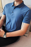 PL118-特P45冰丝无痕短袖polo衫男士夏季修身潮流休闲翻领半袖t，男装T恤，电商B333