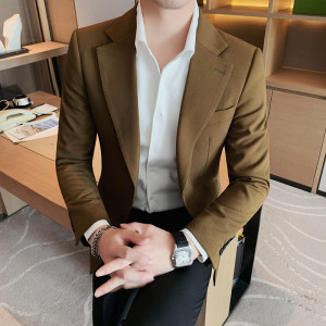 XZ085-P208 两粒单排扣西装外套男士纯色商务休闲西服图片