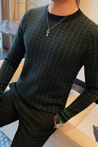 B219-P68 毛衣男士秋冬针织衫线衣打底衫圆领长袖打底图片