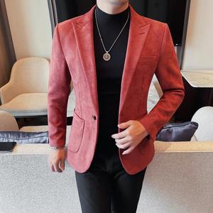 XF1065-P155 麂皮绒西装男士秋冬新款商务时尚简约小西装外套，男装西服套装，电商B333