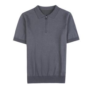 8535-P58 短袖POLO衫男士春夏新款拉链翻领针织衫半袖T恤图片