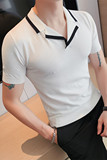 A011-P58短袖POLO衫男士夏季修身英伦休闲百搭半袖T恤白色，男装T恤，电商B333