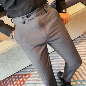 XK042-特P58 纯色西裤男士秋冬新款 刺绣款商务休闲长裤 小脚裤，男装西裤，电商B333