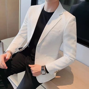 老款继续做X23517-P140 华夫格西装外套男士秋冬新款单排两粒扣图片