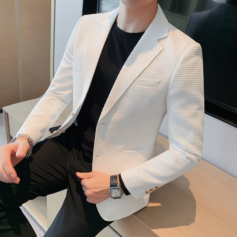 X23517-P140华夫格西装外套男士秋冬新款单排两粒扣西服,男装西服套装,电商B333