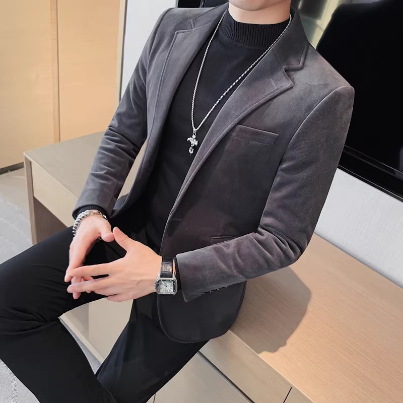 老款继续做23569-P160西装外套男单排扣西服平绒休闲纯色单西,男装西服套装,电商B333