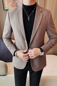 XZ502-P155 纯色西装外套男士百搭西服 礼服 商务休闲小西装图片