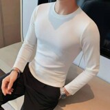 老款继续做3391-特P35圆领修身纯色打底衫休闲长袖T恤，男装T恤，电商B333