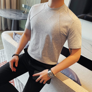 7533-P55 男士短袖夏季新款时尚百搭休闲圆领短袖T恤图片