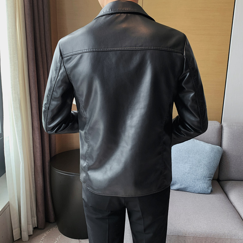 6602-P128皮衣男士秋季新款多口袋皮夹克机车皮外套男,男装皮衣,电商B333