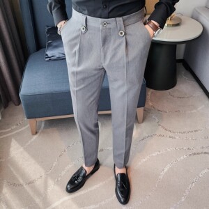 老款继续做XK020-P75男西裤小脚休闲裤纯色西装长裤修身休闲裤图片