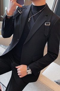 23591-P160 男士西装外套潮流休闲修身小西装西服 两粒单排扣图片