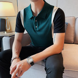 1220-P68短袖polo衫男士夏季修身翻领针织t恤半袖潮流休闲体恤，男装T恤，电商B333