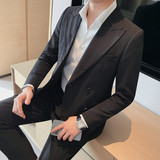 6083-P238轻奢双排扣西装外套男士修身休闲西服双开叉，男装西服套装，电商B333