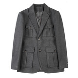 XF1041-P175呢子西装外套男士冬季厚西服单排扣多口袋西装，男装西服套装，电商B333