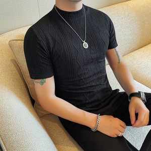 T2605-P38 短袖T恤男士春夏新款小中领半袖打底衫体恤图片