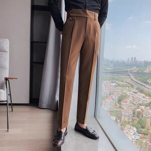 老款继续做XK03-P78男士英伦商务休闲修身纯色西裤 百搭直筒裤子图片
