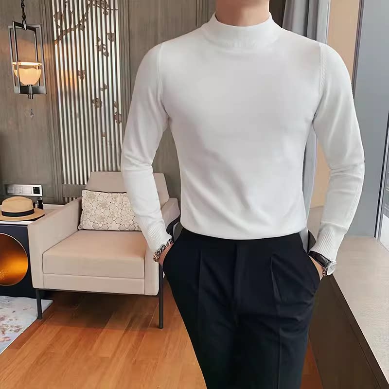 老款继续做MZ11-特P45半高领毛衣男士秋冬新款韩版修身针织衫中领,男装针织衫/毛衣,电商B333