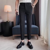 老款继续做AD06-P78-男士夏季薄款九分裤英伦休闲西裤纯色百搭小，男装西裤，电商B333