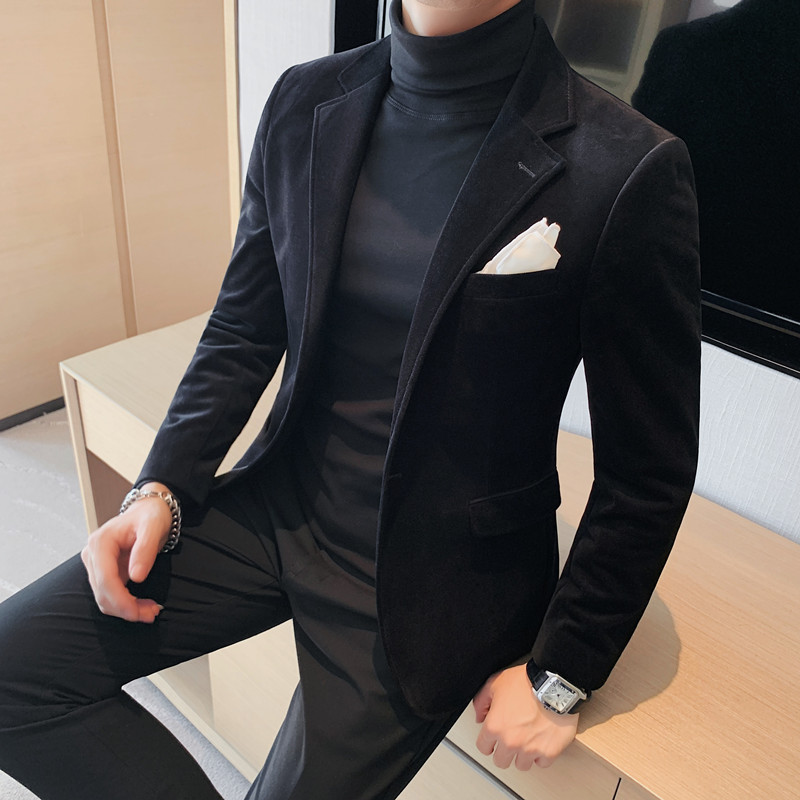23569-P160西装外套男士一粒单排扣西服平绒休闲纯色单西后中叉,男装西服套装,电商B333