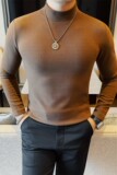 6868-特P48德绒半高领长袖体恤男士冬季新款纯色百搭400克重厚款，男装T恤，电商B333