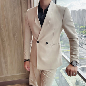 XF1081-P155 青果领绅士西服男套装晚宴聚会正装礼服结婚商务西装图片
