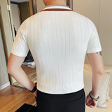1260-P58针织冰丝男士短袖夏季新款时尚百搭休闲圆领短袖T恤，男装Polo衫，电商B333