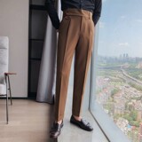 XK03-P78男士英伦商务休闲修身纯色西裤韩版时尚百搭直筒裤子，男装西裤，电商B333