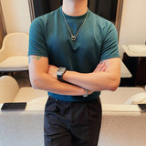 T7863-P48圆领短袖体恤男士纯色百搭打底衫潮流型男修身T恤，男装T恤，电商B333