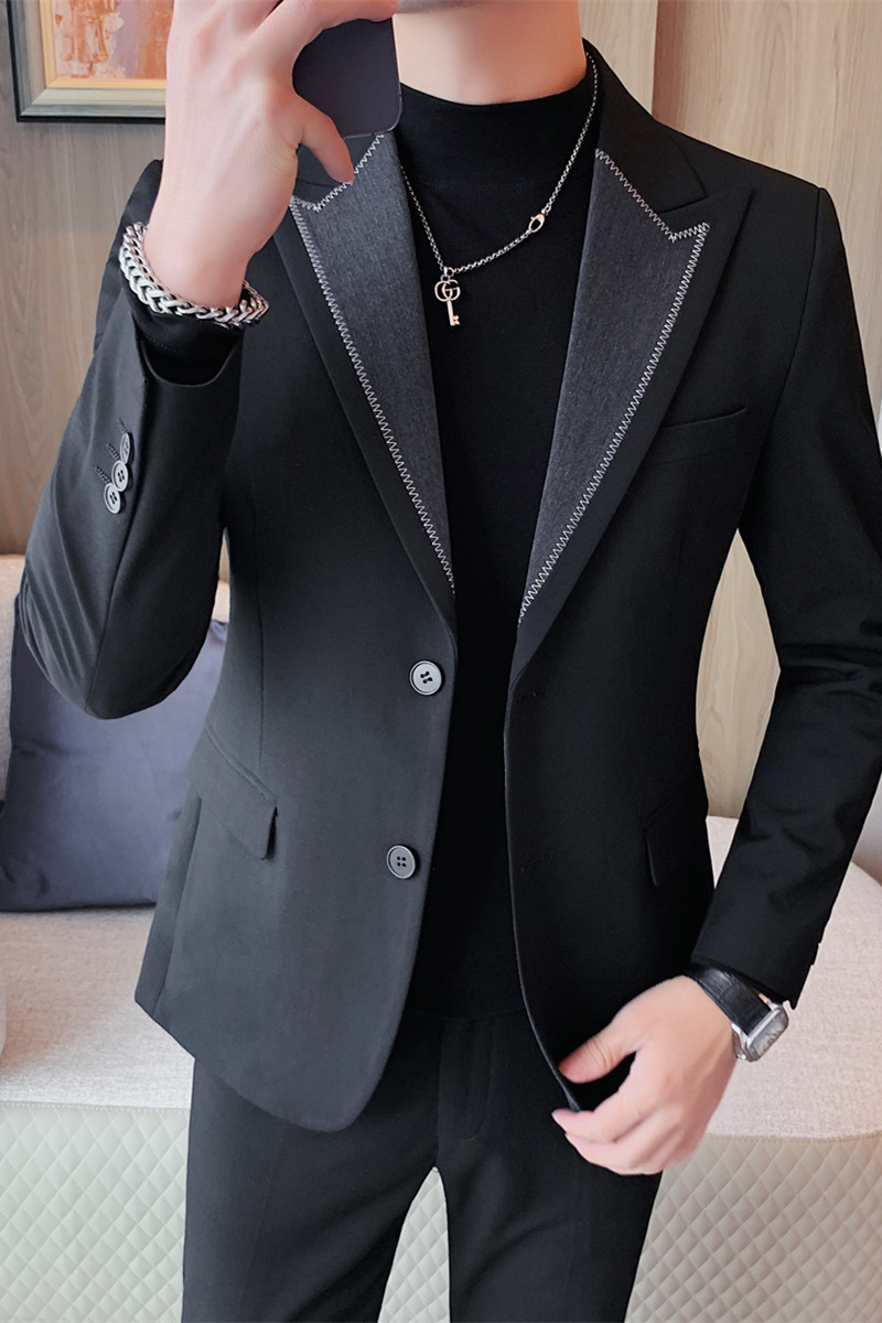 23608-P155秋冬男士外套小西装西服上衣修身潮流休闲帅气,男装西服套装,电商B333