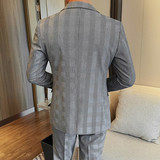 TZ288-P265西装套装男士修身新郎结婚礼服韩版休闲格子西服职业装，男装西服套装，电商B333