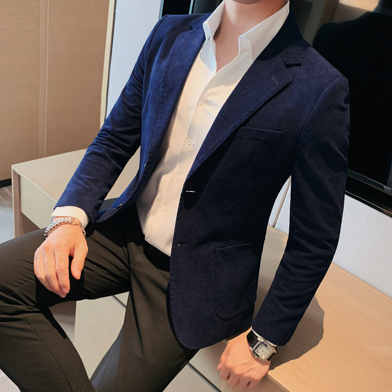 23581-P155灯芯绒小西装外套男士修身潮流休闲帅气西服,男装西服套装,电商B333