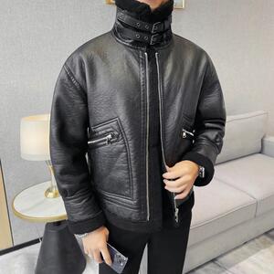 23097-P258 冬季棉夹克男士皮毛一体夹克男外套加厚翻领上衣图片