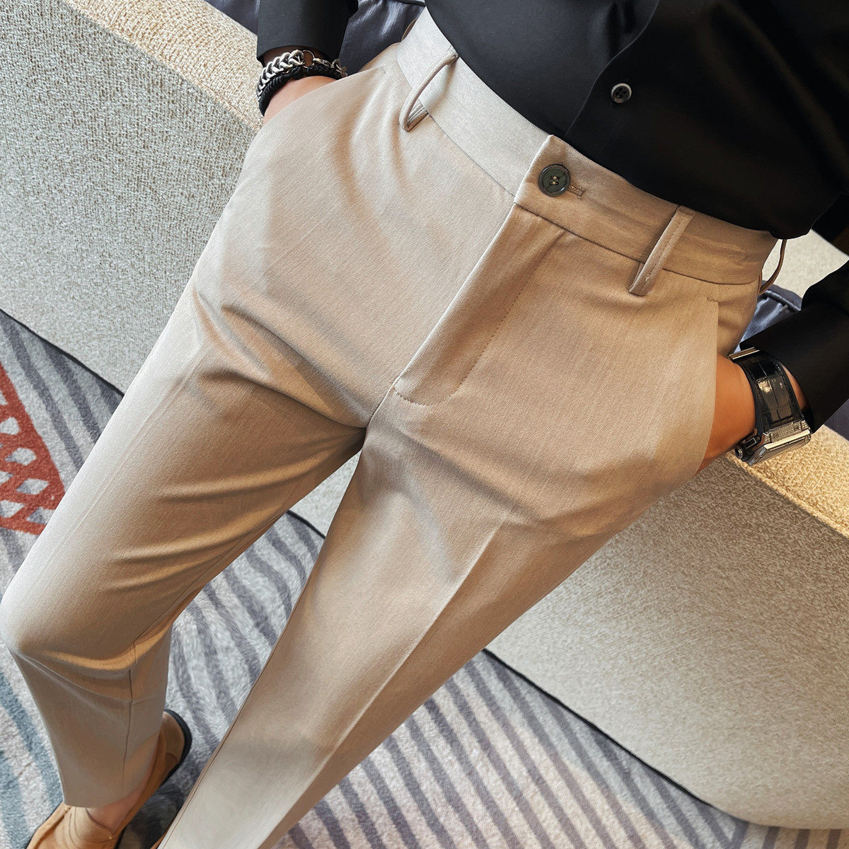 329-P78高品质西裤男士秋冬新款西裤商务休闲修身小脚长裤，男装西裤，电商B333