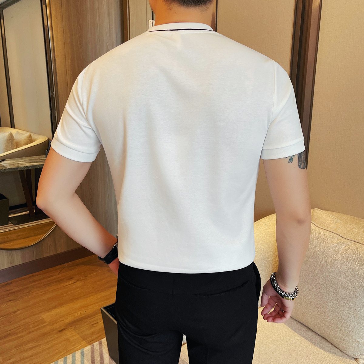 7541-P55短袖T恤夏季潮流休闲短袖T恤上衣圆领体恤,男装T恤,电商B333